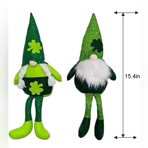 Bundle 2 PCS St. Patrick's Day Gnome Plush and St. Patrick's Day Doormat - Picture 3 of 6